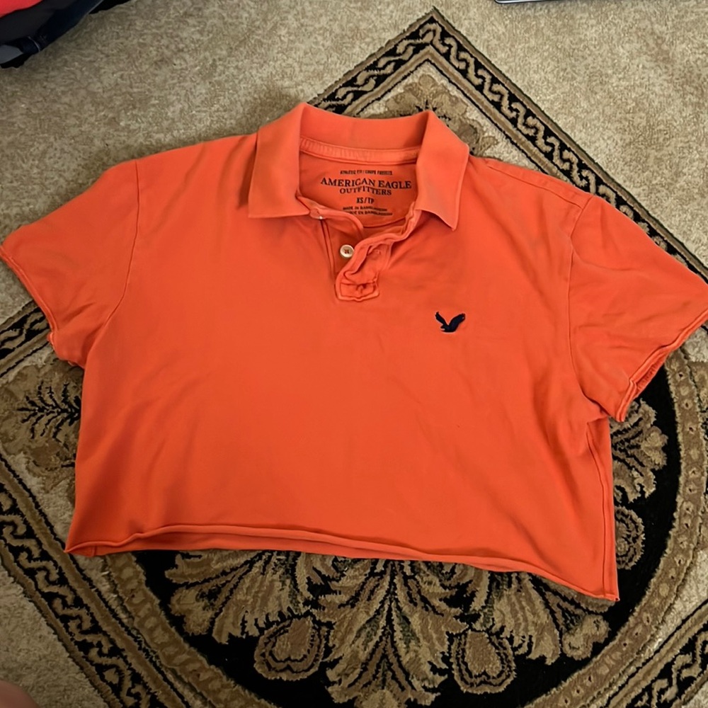 American Eagle Cropped Polo T-shirt